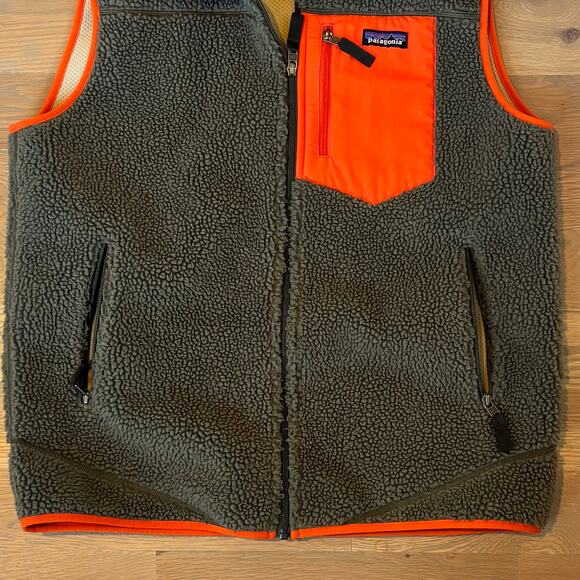 Patagonia Classic Retro X Fleece Vest Deep Pile Windproof Green Mens Large - Picture 10 of 11